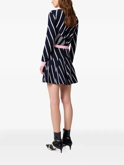Msgm Diagonal-stripe Mini Skirt In Multi