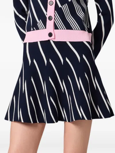 Msgm Diagonal-stripe Mini Skirt In Multi
