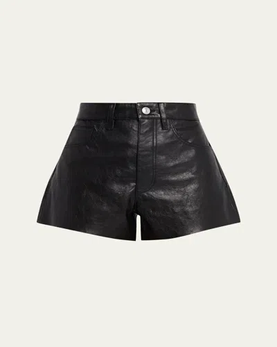 Re/done Leather A Frame Short In Black