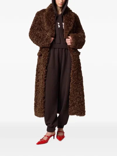Msgm Logo-print Track Pants In Brown