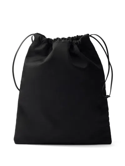 Prada Wish Re-nylon Drawstring Pouch In Black