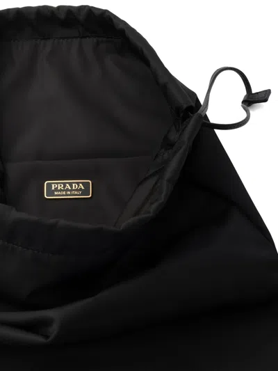 Prada Wish Re-nylon Drawstring Pouch In Black