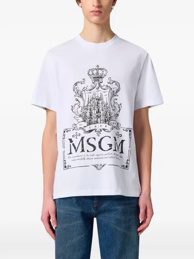 Msgm Logo-print T-shirt In Multi