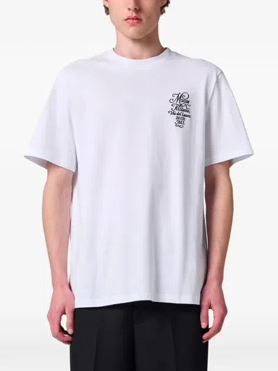 Msgm Logo-print Crew-neck T-shirt In White