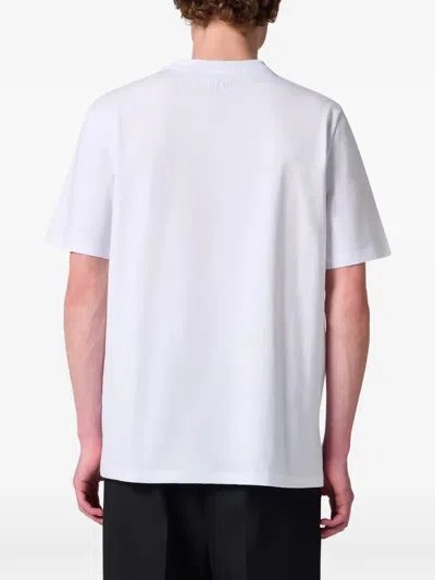 Msgm Logo-print Crew-neck T-shirt In White