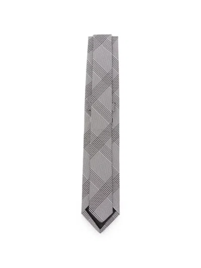 Lardini Check-pattern Tie In Gray