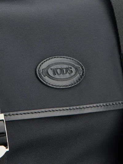 Tod's Backpack In Fabric And Leather Medium In Black