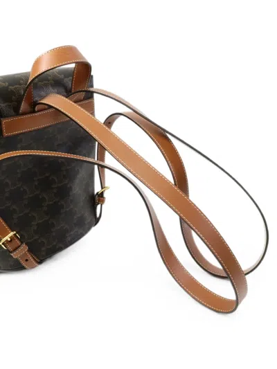 Pre-owned Celine Bonnie Triomphe Backpack In Brown