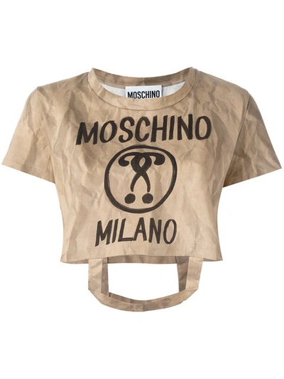 Moschino Short Sleeve T-shirts In Khaki