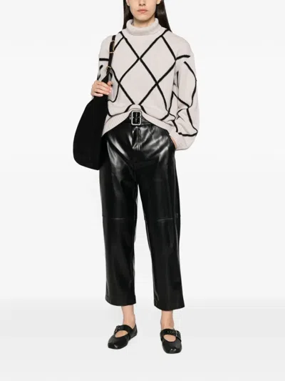 Allude Argyle-pattern Roll-neck Sweater In Neutral