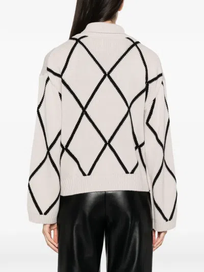 Allude Argyle-pattern Roll-neck Sweater In Neutral