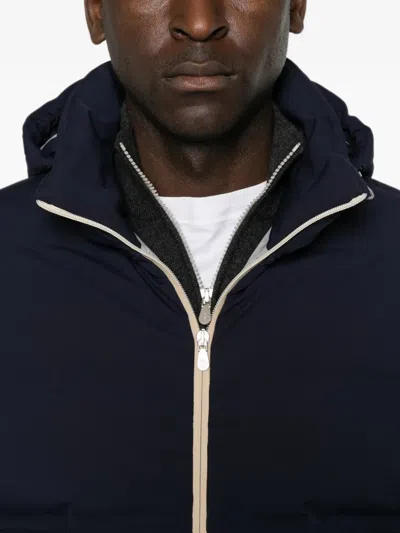 Brunello Cucinelli Hooded Puffer Jacket In Blue