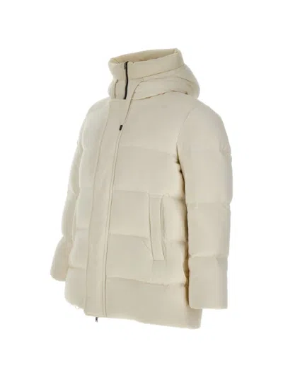 Herno Long-sleeved Down Jacket In Neutral