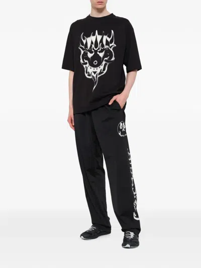 Y-3 Cotton Crew Neck Graphic Print T-shirt In Black