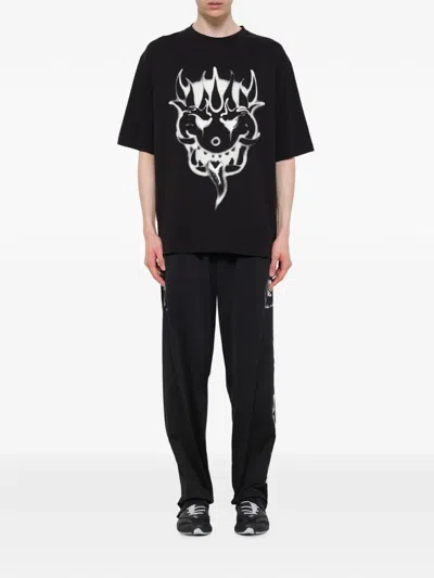 Y-3 Cotton Crew Neck Graphic Print T-shirt In Black