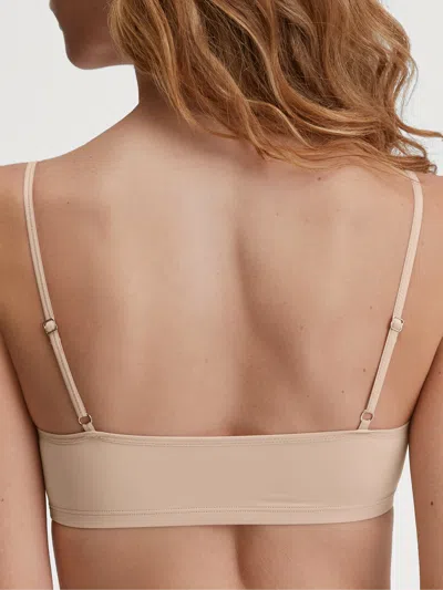 Calida Bustier Top Adjustable Straps Seamless Design In Neutral