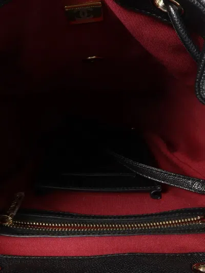 Pre-owned Chanel Quilted Cc Turn-lock Backpack In Black