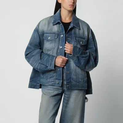 Haikure Oversized Jacket Front Pockets Design In Blue