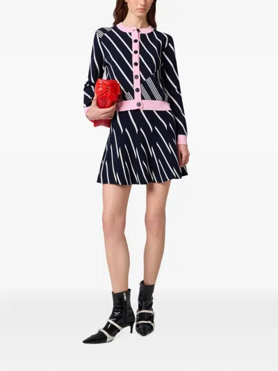 Msgm Button-up Cardigan In Blue