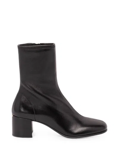 Prada Stretch Nappa Leather Booties In Black