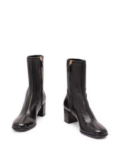 Prada Stretch Nappa Leather Booties In Black