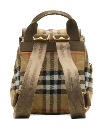 Burberry Women Embroidered Canvas Mini Horseshoe Backpack In Multi