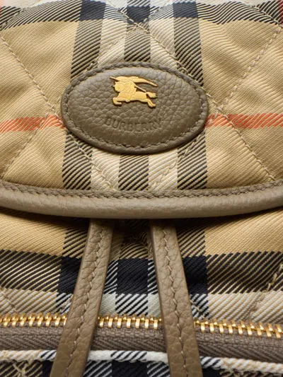 Burberry Women Embroidered Canvas Mini Horseshoe Backpack In Multi