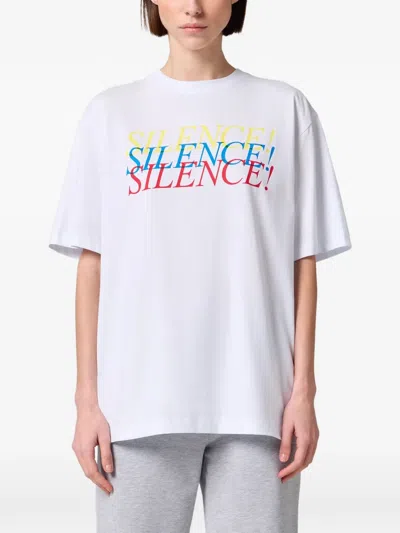 Msgm Slogan-print T-shirt In White