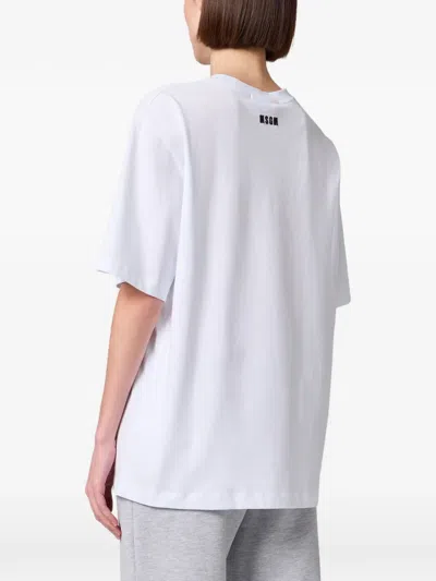 Msgm Slogan-print T-shirt In White