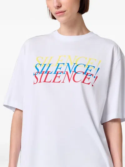 Msgm Slogan-print T-shirt In White
