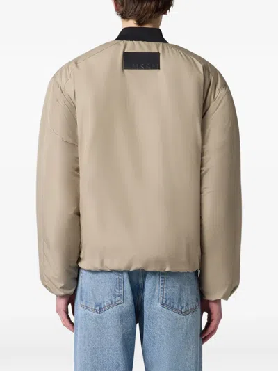 Msgm Bomberjacke Mit Logo-patch In Neutral