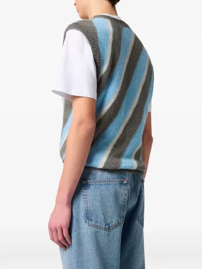 Msgm Diagonal-stripe Sleeveless Sweater In Multi