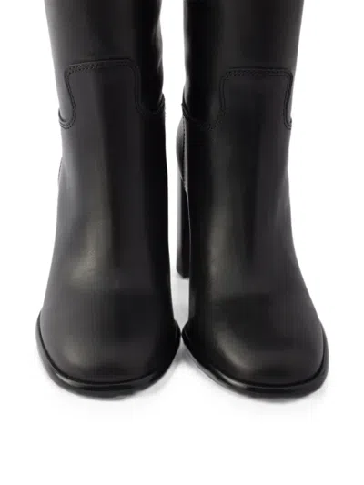 Prada Leather Boots In Black
