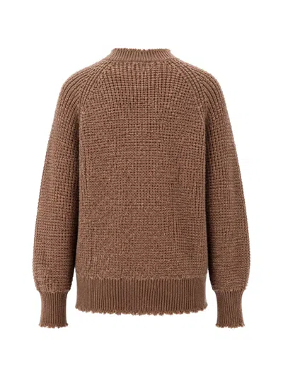 Dsquared2 Waffle-knit Distressed-effect Sweater In Brown