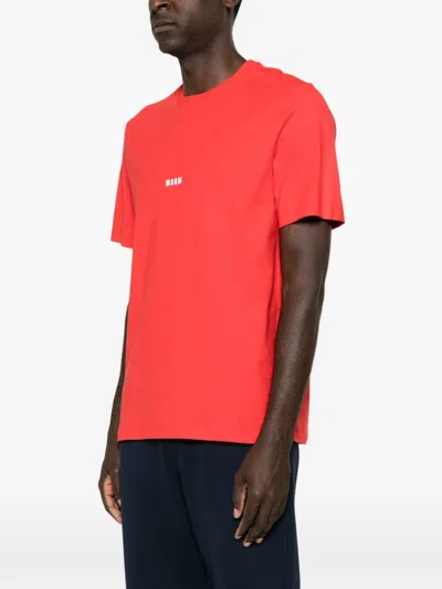 Msgm Logo-print T-shirt In Orange