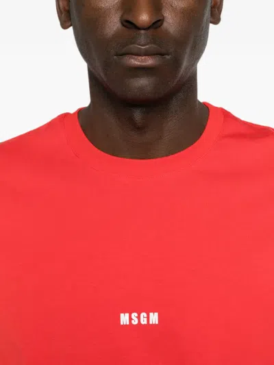 Msgm Logo-print T-shirt In Orange