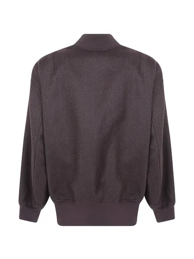 Drhope Herringbone-pattern Wool Bomber Jacket In Black