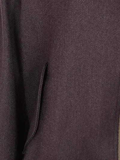 Drhope Herringbone-pattern Wool Bomber Jacket In Black