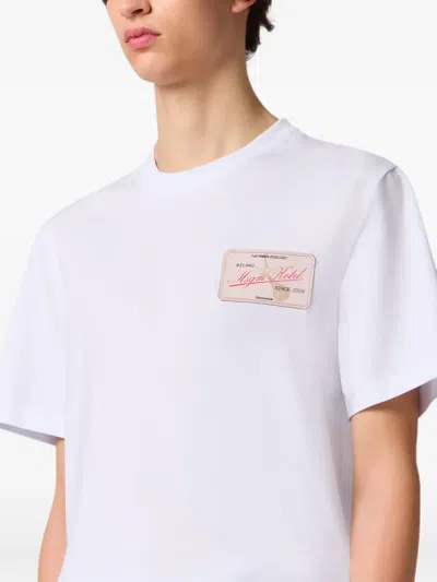 Msgm Logo-patch T-shirt In White