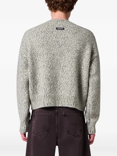 Msgm Argyle-pattern Sweater In Gray