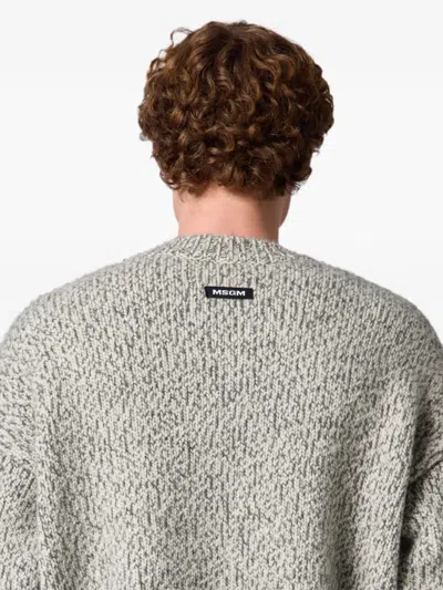 Msgm Argyle-pattern Sweater In Gray