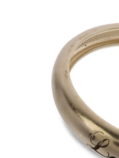 Pre-owned Chanel Script-engraved Bangle Bracelet In Gold