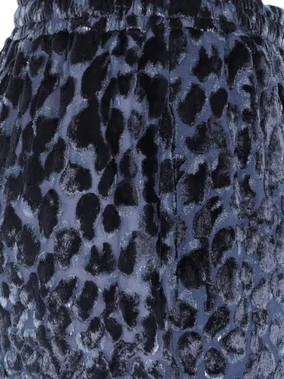 Pierre-louis Mascia Leopard-pattern Drawstring Trousers In Blue