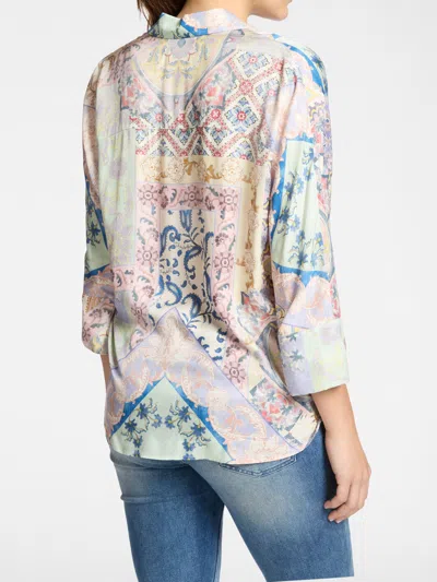 Elena Miro' Patchwork Patterned Shirt In Purple