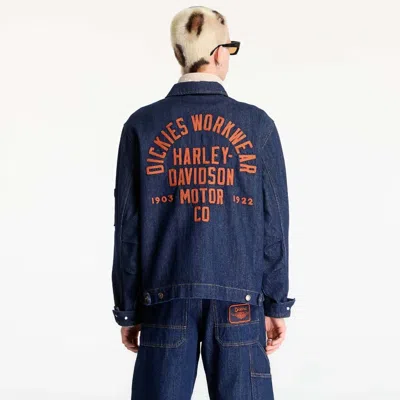 Dickies Logo-patch Denim Jacket In Blue