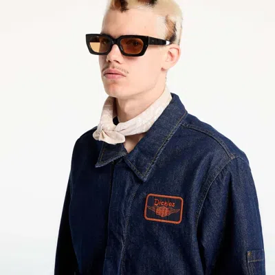 Dickies Logo-patch Denim Jacket In Blue