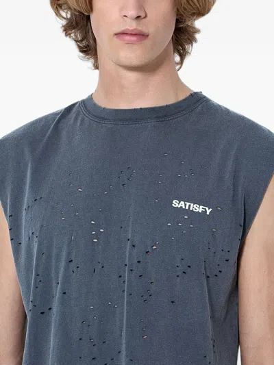 Satisfy Mothtech Distressed T-shirt In Gray