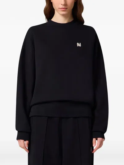Msgm Logo-patch Sweatshirt In Black