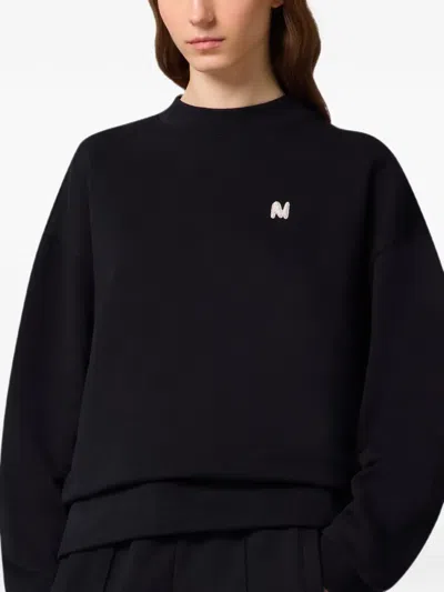 Msgm Logo-patch Sweatshirt In Black