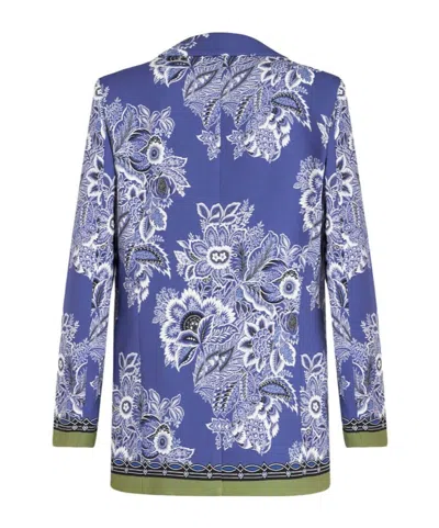 Etro Printed Cady Jacket In Blue